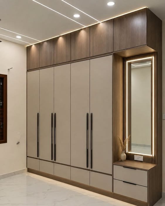 Modern wardrobe and mirror