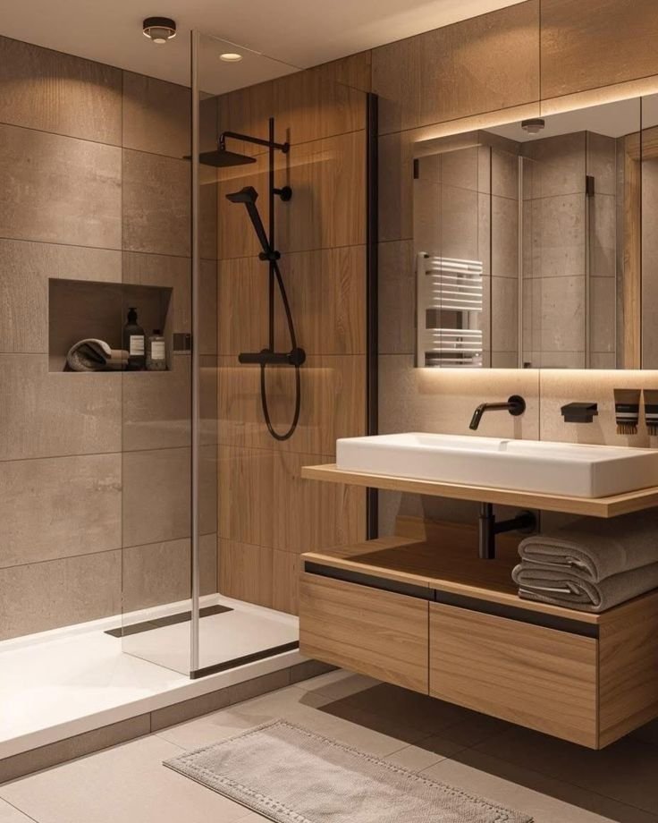 Bathroom with floating vanity